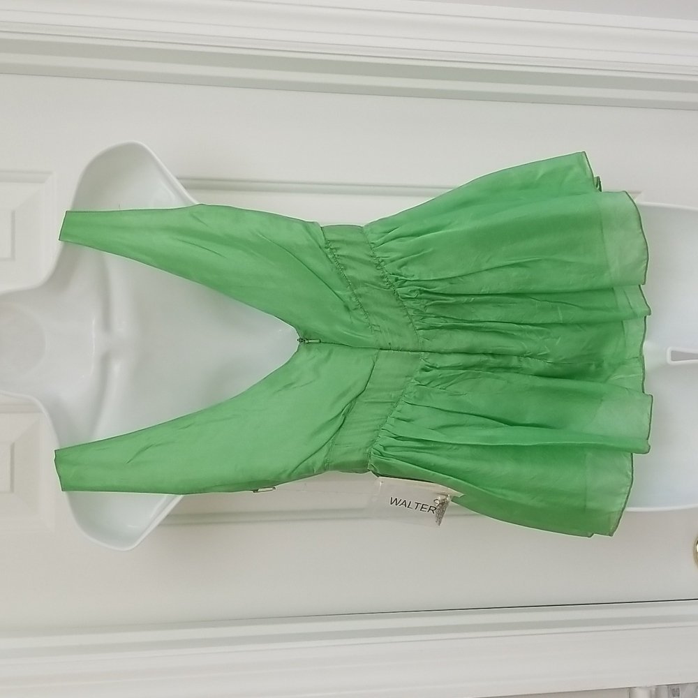 WALTER Green Silk Beaded Top Size 6 NWT - Picture 4 of 5